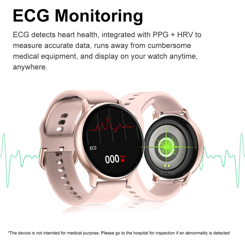 Smart klocka män kvinnor pekskärm intelligent fitnessklocka pulsmätare bluetooth steps tracker sportklocka