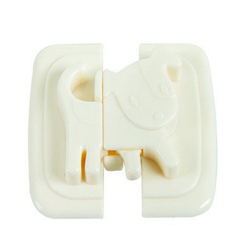 Verrou d&#39;armoire de sécurité pour bébé, en forme de dessin animé, soins pour bébé, produits pour serrure de porte de réfrigérateur: white
