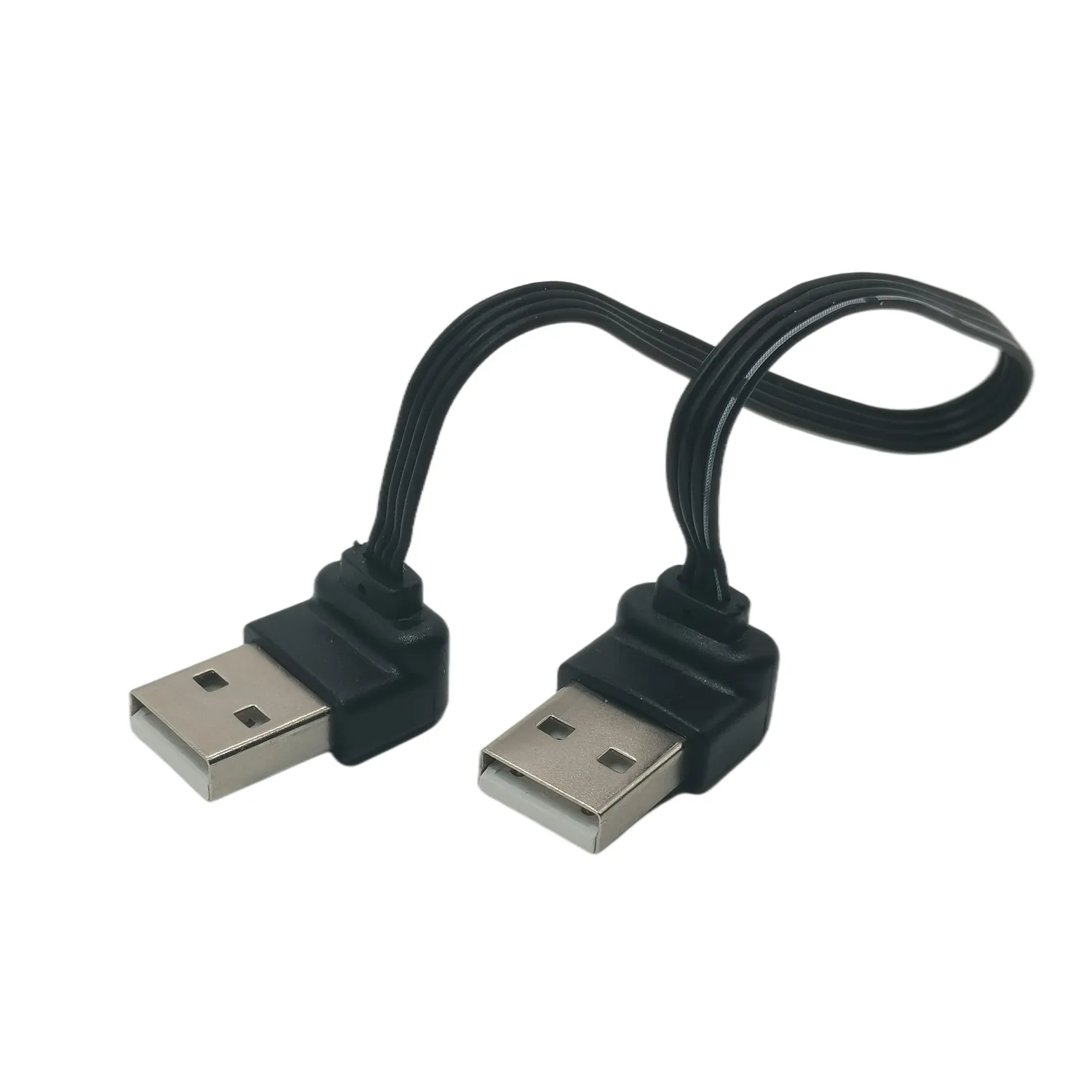 USB A Male to Male Connector Cable USB 2.0 A Joiner Coupler Extension Extender Data Adapter Cord Right Angle 90 Degree 0.1m 0.2m