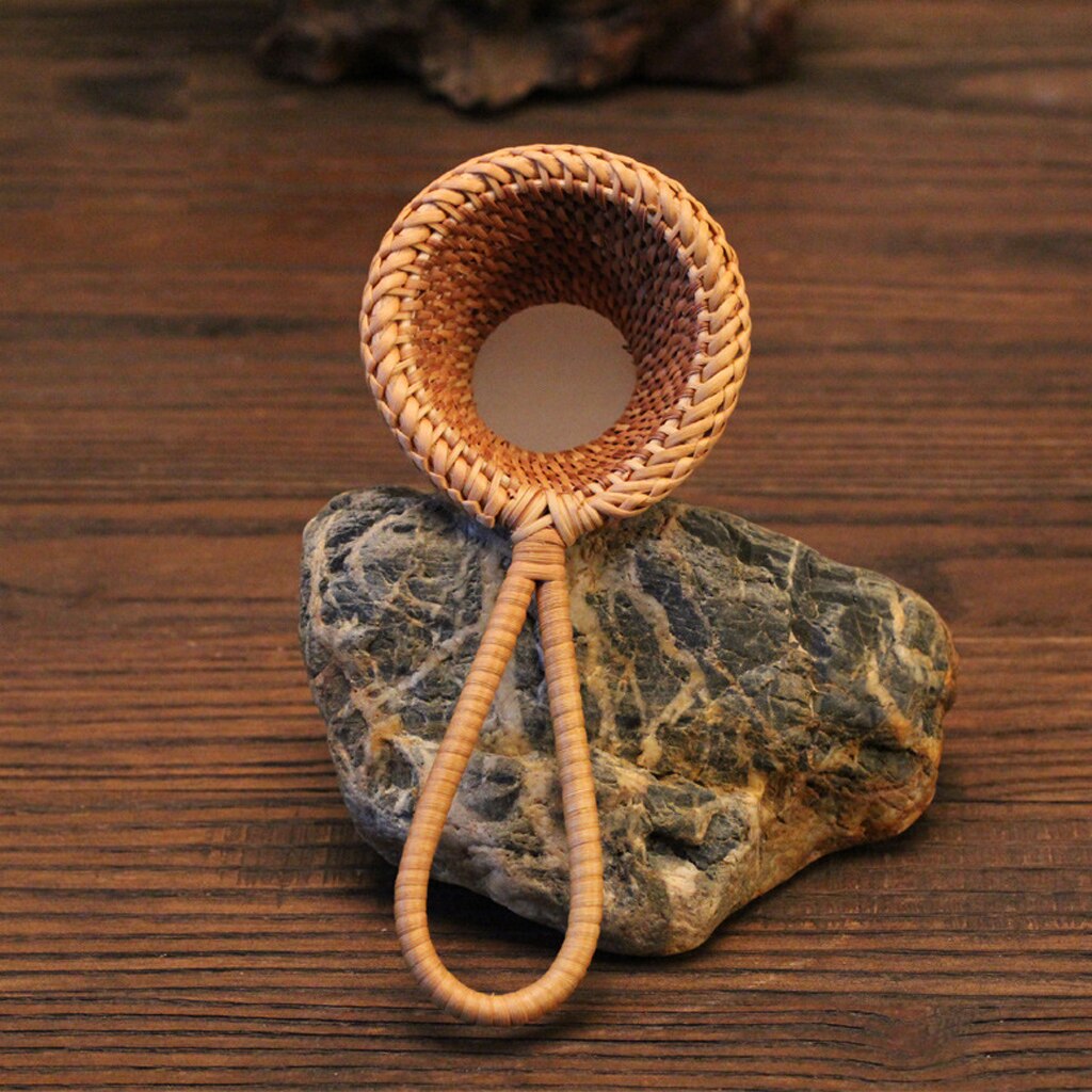 Loose Tea Leaf Strainer Filter Long Handle Rattan Tea Infuser Basket Mesh