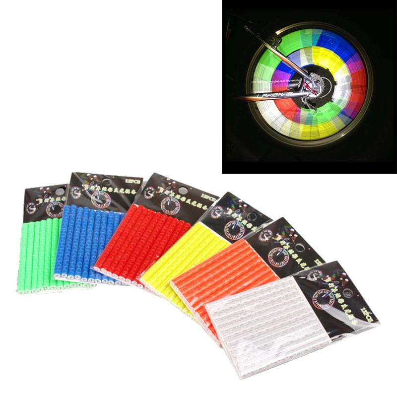 12 stuks mountainbike wiel spaak montage buis waarschuwingsstrip reflector  g6 reflecterende strips auto accessoires