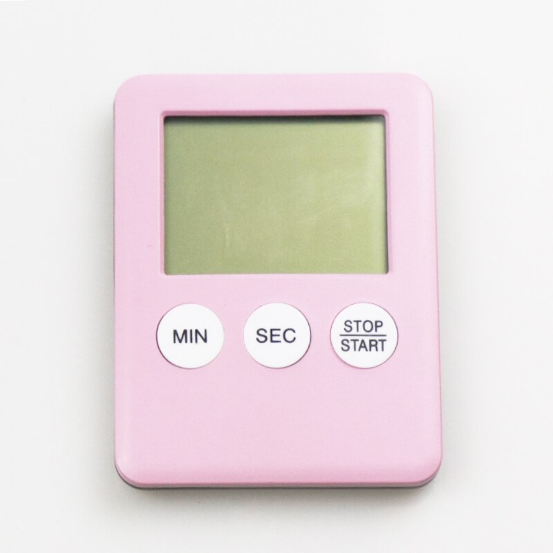 Super Thin LCD Digital Screen Kitchen Timer Square Cooking Count Up Countdown Alarm Sleep Stopwatch Temporizador Clock: Roze