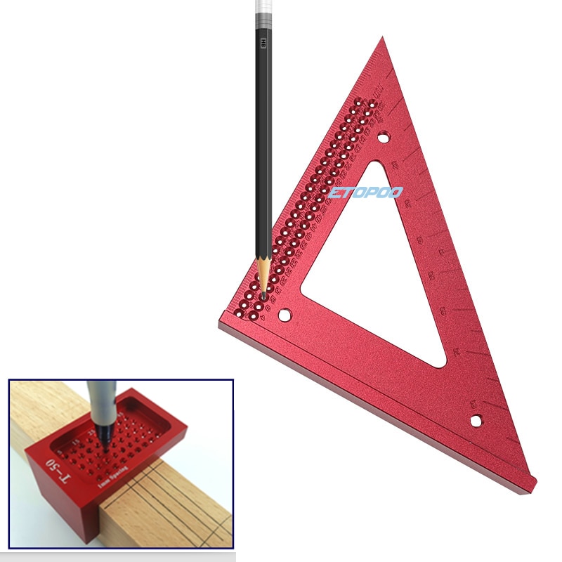 Woodworking line ruler Hole Scribing Gauge Precision Squares Triangle ruler woodworking crossed-out Measuring Tool