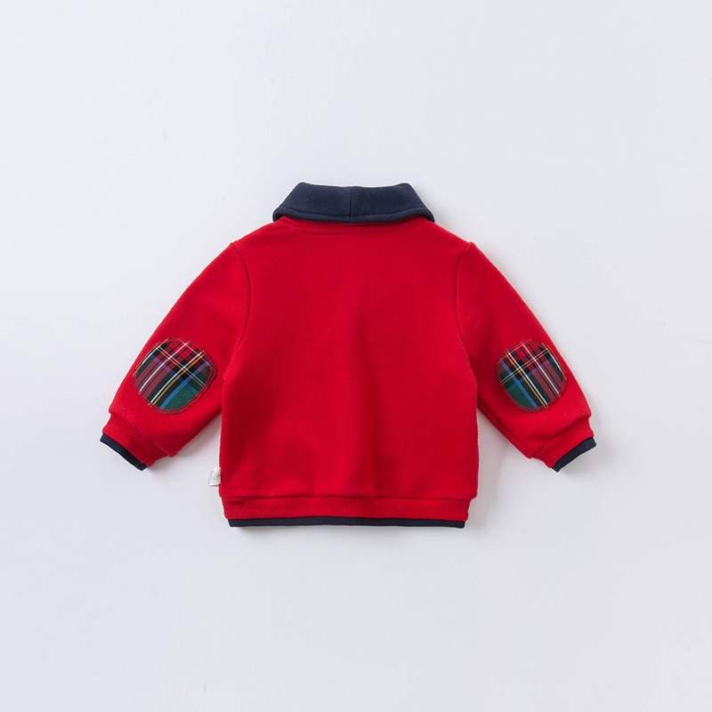 DBS15011 Dave Bella Herfst Baby Jongens Knappe Brief Plaid T-shirt Kinderen Tops Jongens Kinderen Tees