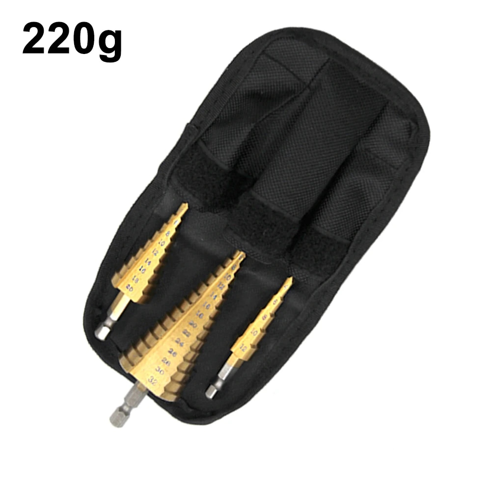 Taladro escalonado Chapado en titanio, vástago Hexagonal, ranura recta, 3-12/4-12/4-20/4-32mm, juego de accesorios de herramienta de perforación Pagoda: Negro