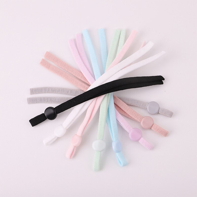 30 pièces masque plat élastique bande en caoutchouc corde oreille pendaison corde réglable bricolage doux noir blanc élastique couture masque artisanat accessoires