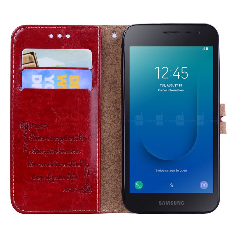 Luxury Leather Flip Case For Samsung Galaxy J2 Core Case Wallet Stand Flip Phone Case For Funda Samsung J2 Core J260F Case Coque