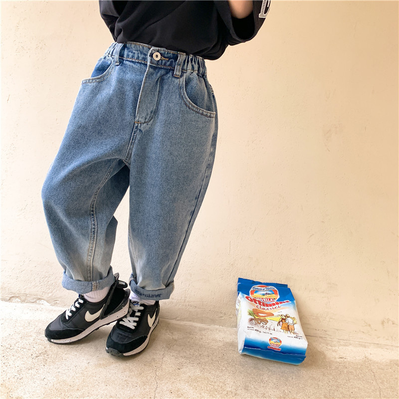 Pantalones de mezclilla informales para niños y niñas, pantalón de chándal holgado, encantador, que combina con todo, primavera y otoño, novedad de 2022: 2T