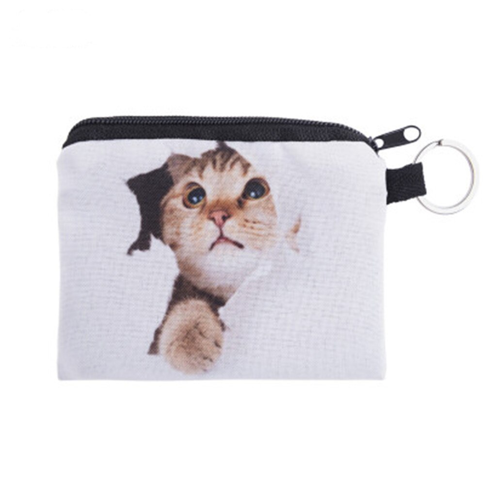 Cute Cat Coin Purse Kids clutch wallet Women mini Wallet zipper cartoon Bag Pouch Holder change purse Female: 1