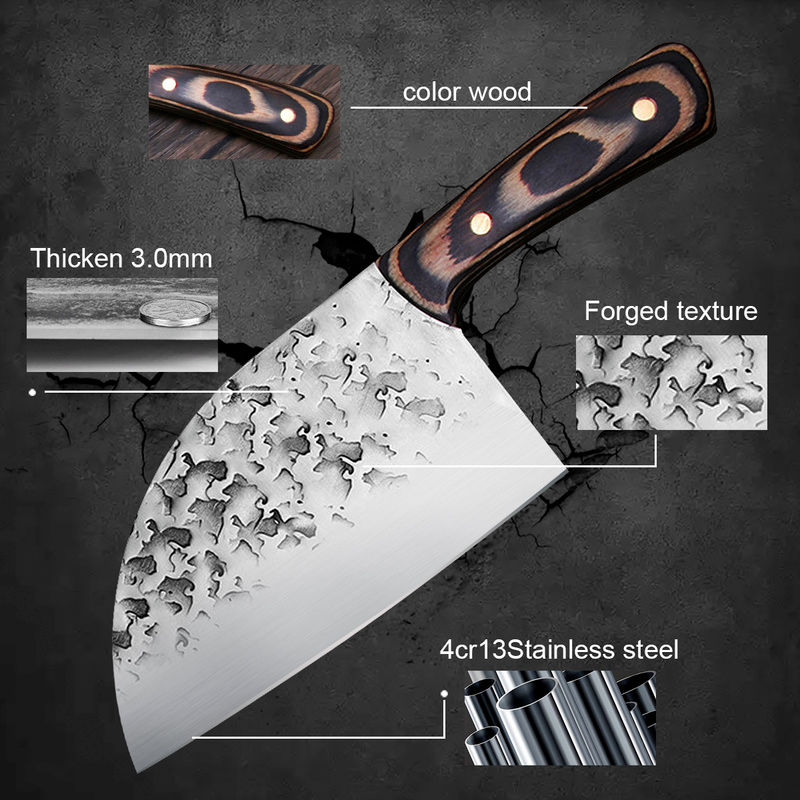 Neue 7.5 &quot;Geschmiedet Küchenmesser Edelstahl Serbisch Kochmesser Fleisch Gemüse Schneidemaschine Knochen Hacken Messer Metzger Spalter