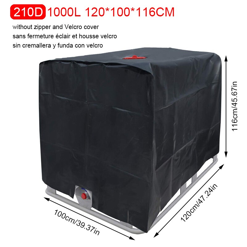 1000L Outdoor Ibc Watertank Cover 210D/420D Oxford Doek Ibc Container Cover Waterproof Zonnebrandcrème Water Tank Protector Cover: 210D 120X100X116cm