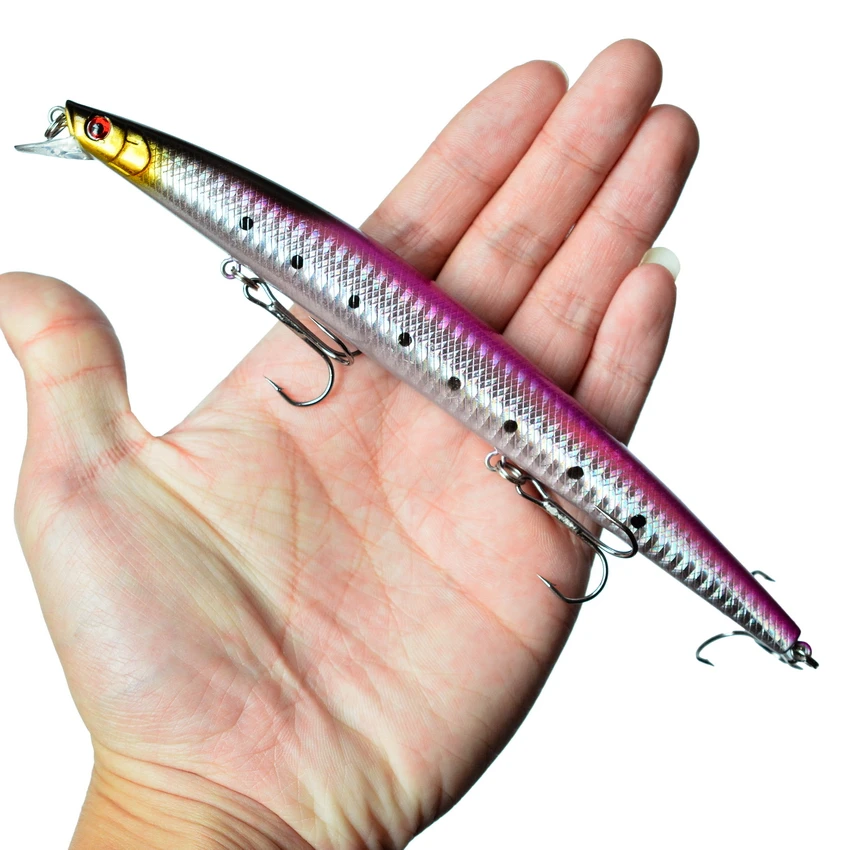 1Pcs Bass Big Wobbler Fishing Lure Minnow Mixed Model Artificial Hard Bait 18cm 24g Floating Water Sea Trolling Wobbler: Navy Blue
