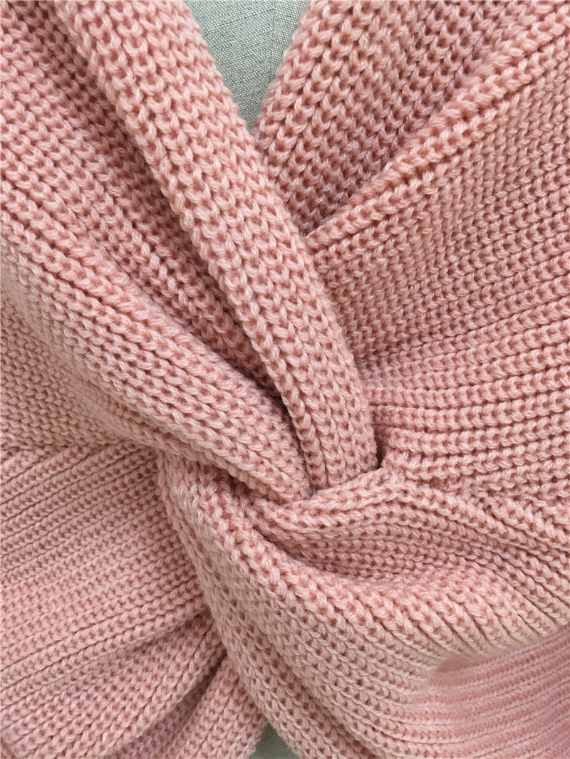 Efterår vinter strik rund hals krave ryg og skuldre sweater
