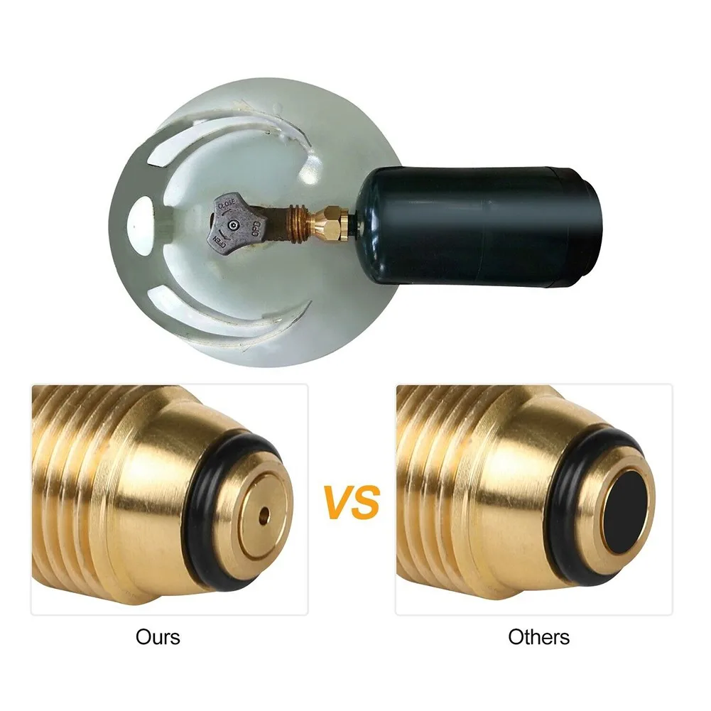 Camping Propane Refill Adapter LpGas Cylinder Tank Coupler Heater Bottles Brass For20 30 40 Pound 50 Cylinders Cook outdoor Part
