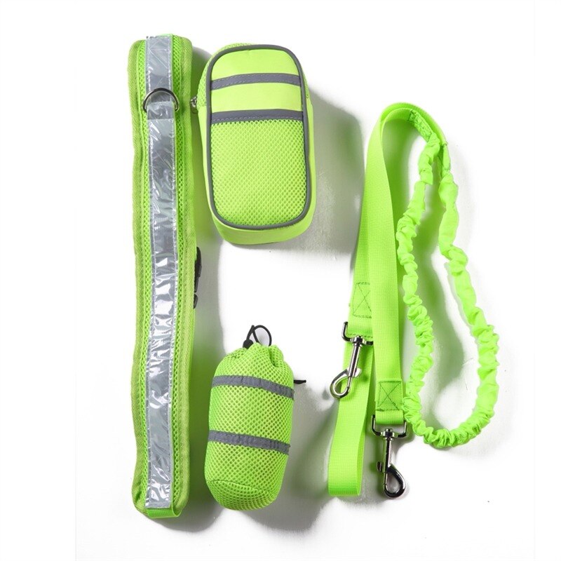 Huisdier Elastische Riem Running Hondenriem Set Handsfree Hondenriem Kraag Huisdier Accessoires Puppy Dog Harness Leash Voor Dieren KO879924: Green