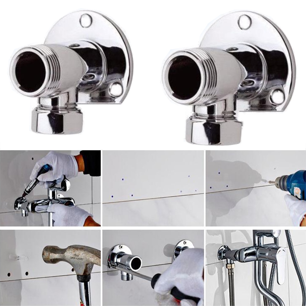 2 Stuks Ellebogen Wall Mount Connector Installeren Koper Praktische Diverter Duurzaam Thuis Thermostatische Douche Blootgesteld Leidingen