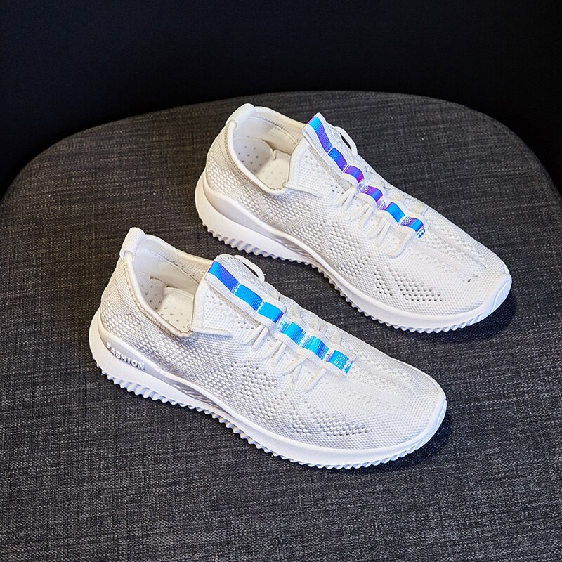 Women's Tennis Shoes - Lace-Up - Breathable Mesh Upper - Rubber Sole - Lightweight & Shock Absorbant