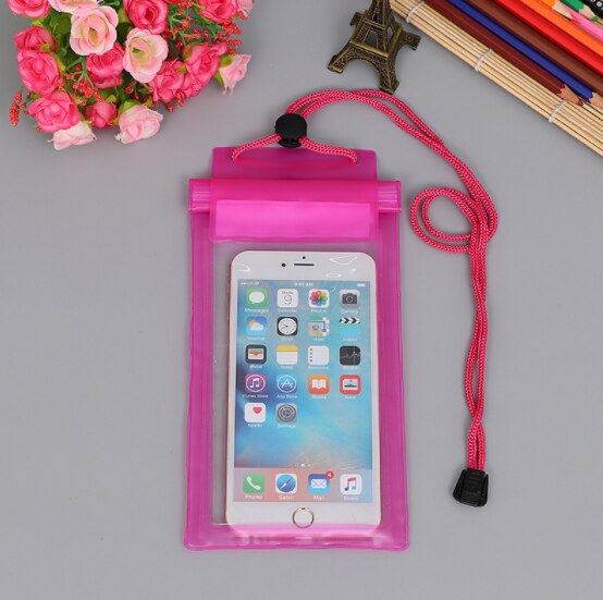 Waterproof Bag pvc bag Case Phone Large Pouch Holder Swimming Waterproof Dry Bag Swimming Diving Case Cover For Mobile Phone: Pink Color