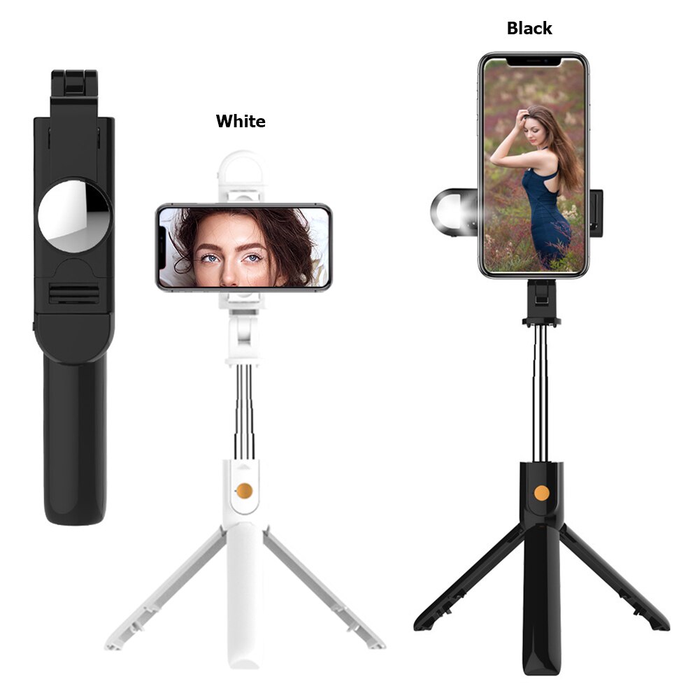 Selfie Stick Tripod for iPhone Samsung - 720mm Extendable - Bluetooth Remote - Lightweight ABS