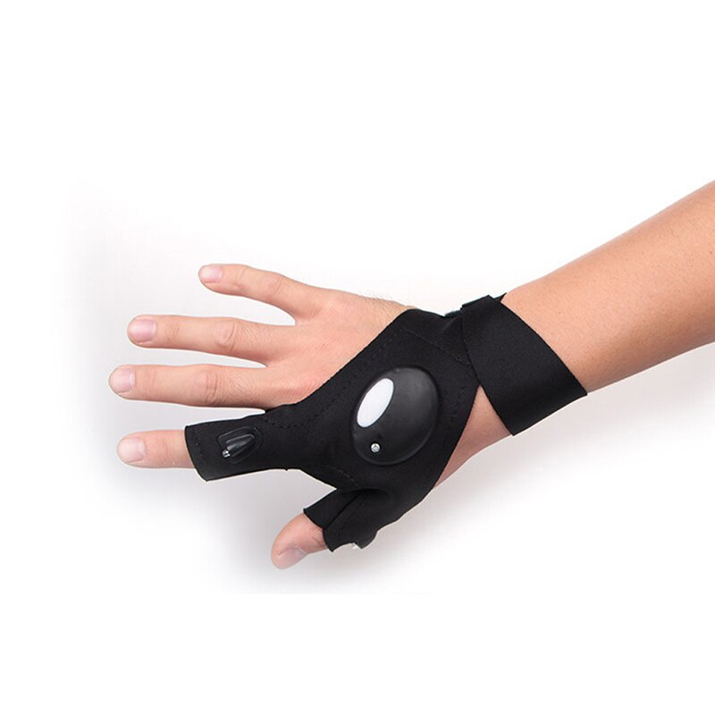 Right Hand Flashlights torch Finger Rescue Gloves Lights Outdoor Fishing Fingerless Glove camping Hiking Lights Working Gloves