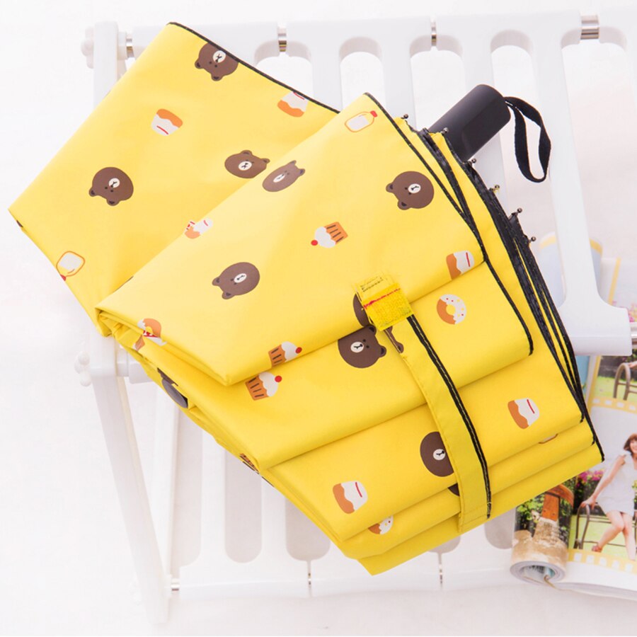 Geel Wind Art Paraplu Regen Vrouwen Vouwen Vouw Paraplu Kleine Winddicht Paraguas Chinese Luxe Paraplu Kind QZH396