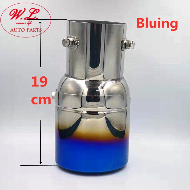 Auto Uitlaat Passen Hoek Uitlaat Universele Buis Roestvrij Staart Keel Met Netto Tip Inlet 73 Mm Outlet 101mm