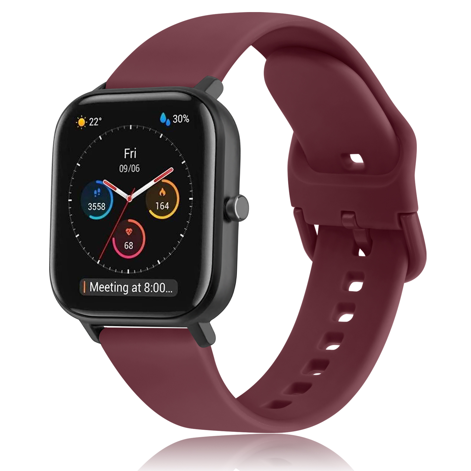 20mm/22mm klokkerem til amazfit gts 4 mini /2e/3/ gts 2 mini/gtr 4/3/ pro/gtr 2/47mm/ stratos silikonarmbånd til amazfit bip-rem: Blårosa / 19mm