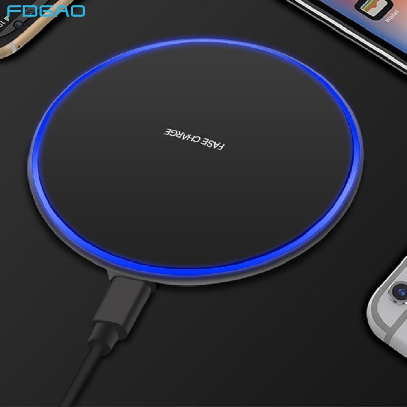 Fdgao 15W Snelle Draadloze Oplader Voor Iphone 11 Pro X Xr Xs Max 8 Usb C Quick Qi Draadloze opladen Pad Voor Samsung S10 S20 Note 10