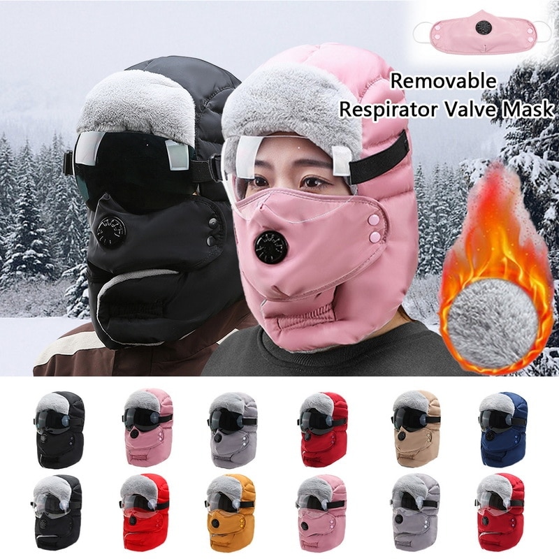 nouvelle casquette chaude hiver hommes originale hiver chapeaux pour femmes enfants imperméable à l'eau avec des lunettes Cool cagoule