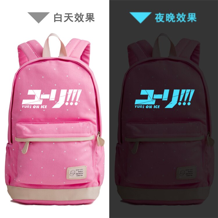 Mochila escolar de lona de verano YURI ON ICE para chicas adolescentes mochila con estampado de Anime Victor Nikiforov mochila Kawaii para mujer