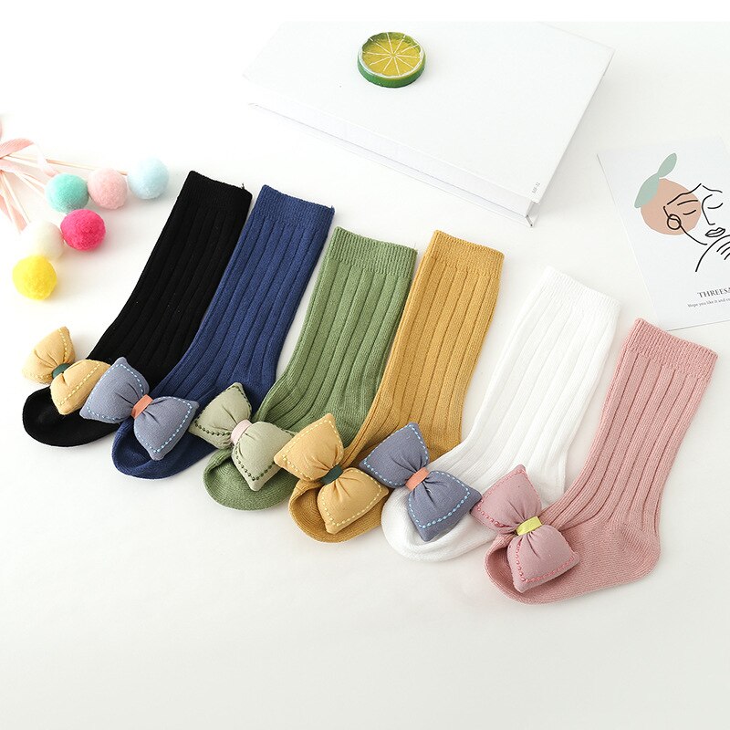 0-3Y Unisex Sveglio Bello Del Fumetto Dei Capretti Del Bambino Calzini E Calzettoni Al Ginocchio Della Ragazza del Ragazzo Del Bambino Del Bambino Calzini E Calzettoni Grande Arco Infantile Sockings Morbido Cotone bambini Calzini E Calzettoni