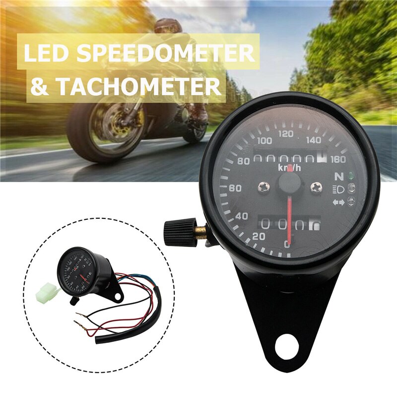 Motorcycle Tachometer Meter Tachometer Gauge Universal Motorbike LED Backlight Rev Counter 0-13000 RPM