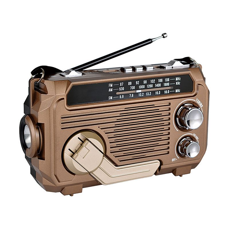 Portable Retro Solar Rechargeable Radio AM/FM/SW Outdoor Receiver Wireless Digital Multi-Band Shortwave Radio With Flashlight: Default Title