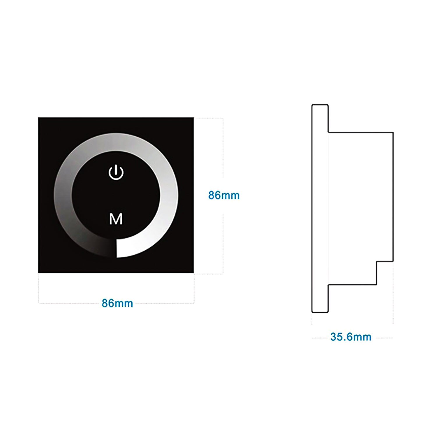 Dc 12v-24v Touch Panel Led Lights Dimmer Smart Controller white/black Wall Mounted Switch Lights Controller Hardware