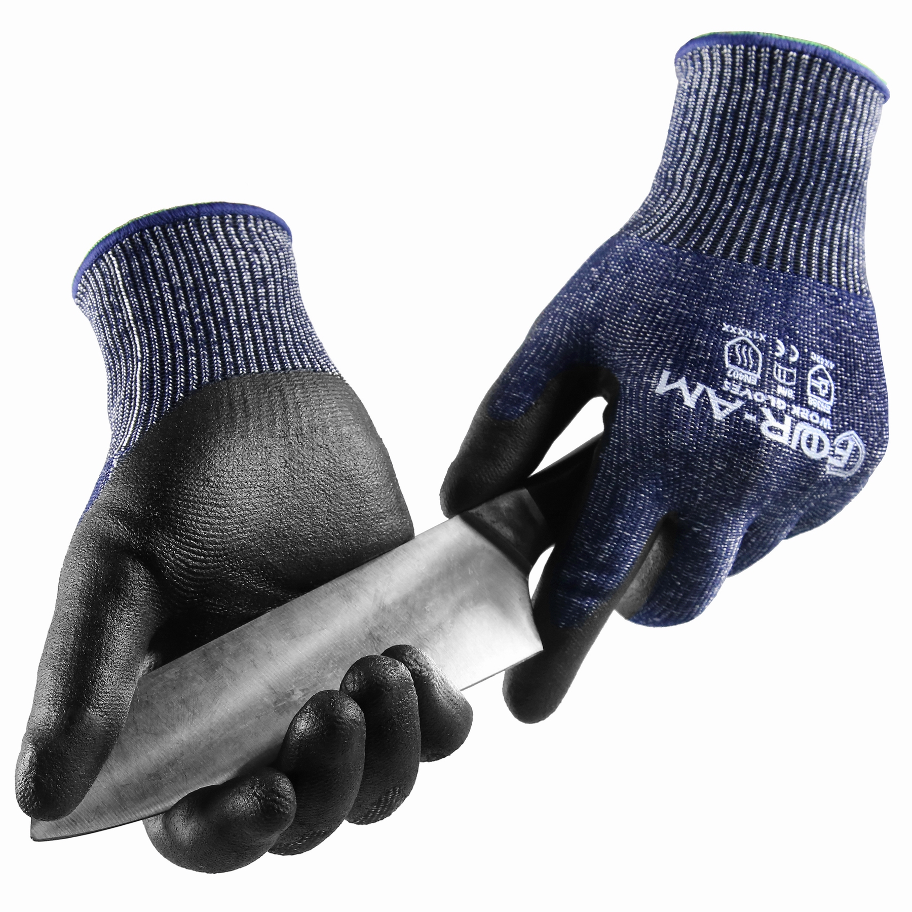 1/3 pares de guantes de trabajo resistentes a cortes ANSI Cut4, ajuste elástico cómodo 3D, agarre eléctrico, nitrilo arenoso duradero