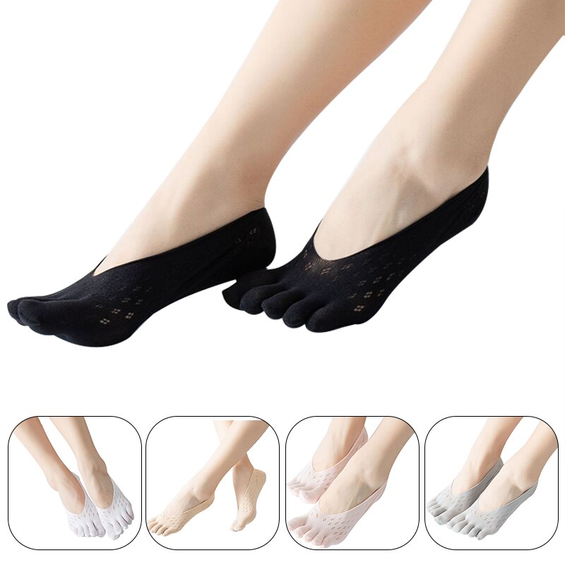 1/5pair Invisible Socks Orthopedic Compression Socks Womens Toe Socks Ultra Low Cut Liner Anti-friction Socks Calcetines Mujer: a-5pcs