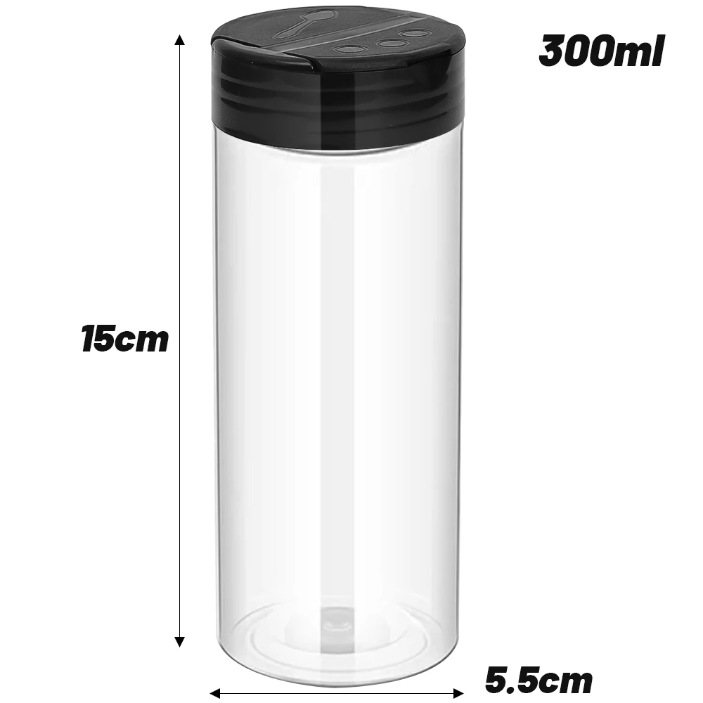 20/1PC Plastic Spice Jars Containers with Cap Transparent Seasoning Powder Jars Condiment Storage Boxes Container Kitchen Tools: L / DARK GRAY