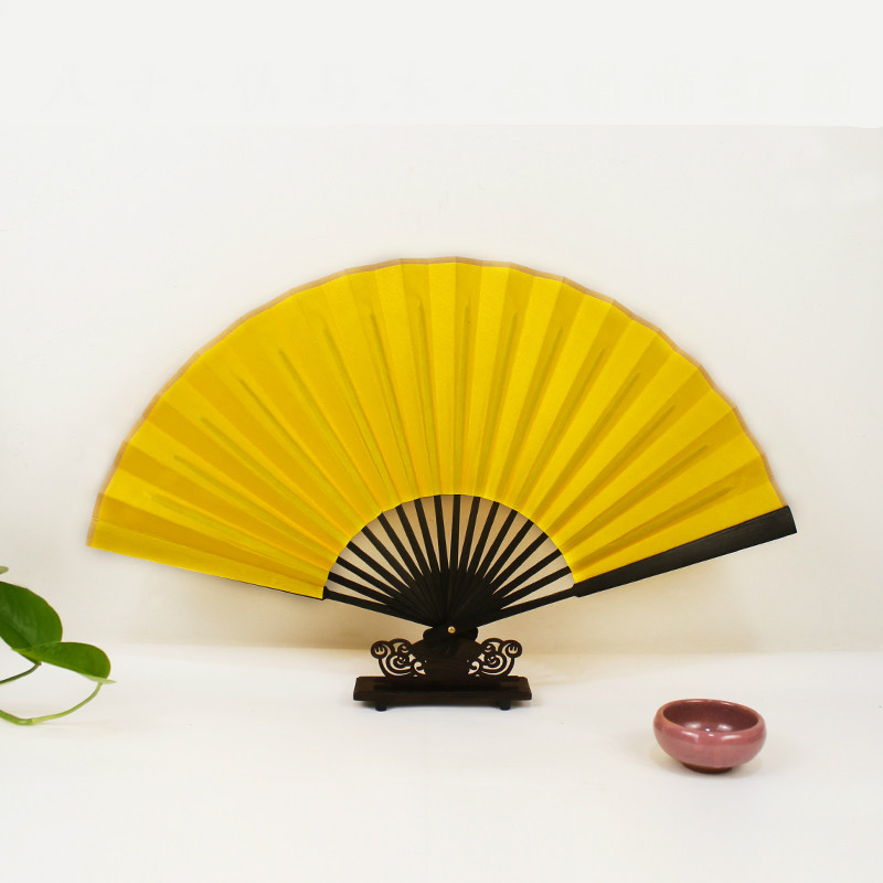 Artist DIY Silk Folding Fans Colorful Bamboo Hand Fan Ventilateur Calligraphy Ink Painting DIY Cloth Fans with Golden Spots: plum / 5.7 inches