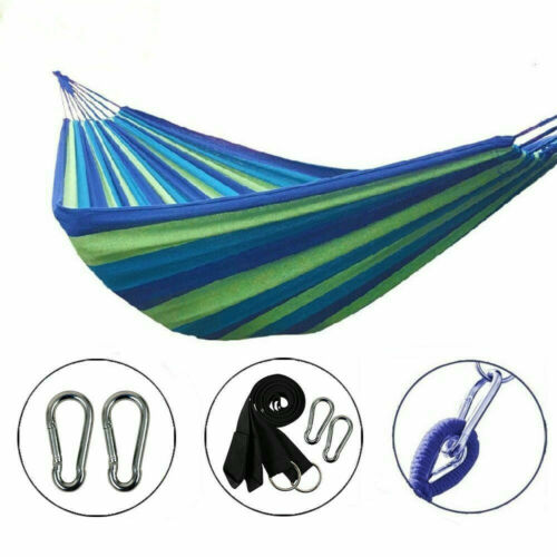Outdoor Leisure collapsible canvas Hammocks Ultralight Camping Hammock with Backpack Hanging Hammock Portable Cotton Rope