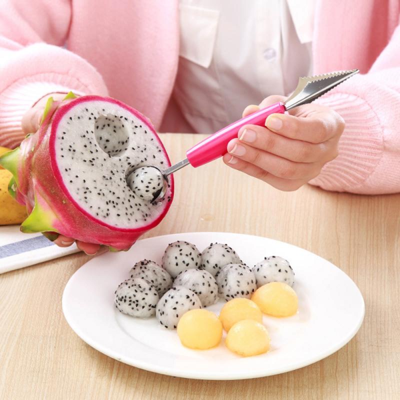 Boule à Melon en acier inoxydable, cuillère à fruits, crème glacée, Sorbet, ustensiles de cuisson, outil Vege, accessoires de cuisine, Gadgets