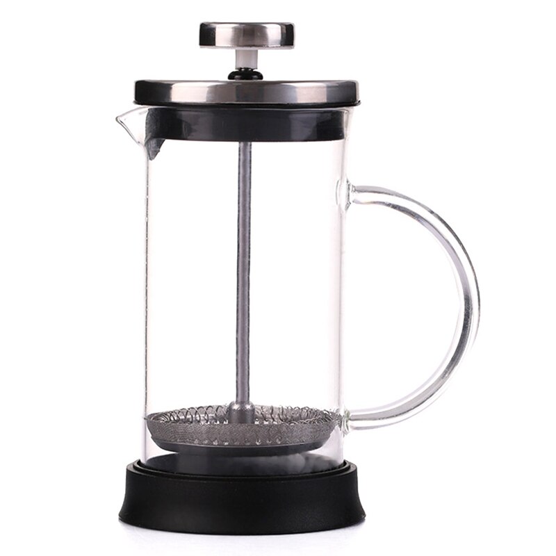 French Press Coffee & Tea Maker, Thickened Borosilicate Gl Coffee Press Rust-Free and Dishwasher Safe,350Ml