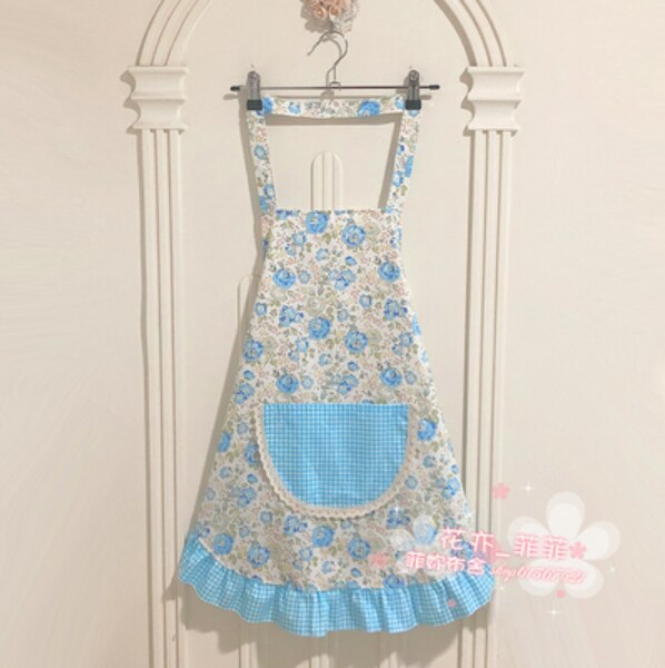 cotton cloth princess apron print floral cleaning apron kitchen aprons for women baking mats helper Sleeveless Apron: 013