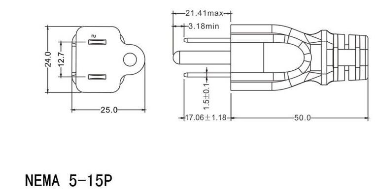 NEMA 5-15P 3pin male plug to IEC 320 C5 IEC320 Cloverleaf short AC Power cable cord 20CM For AC Adapter Laptop Notebook