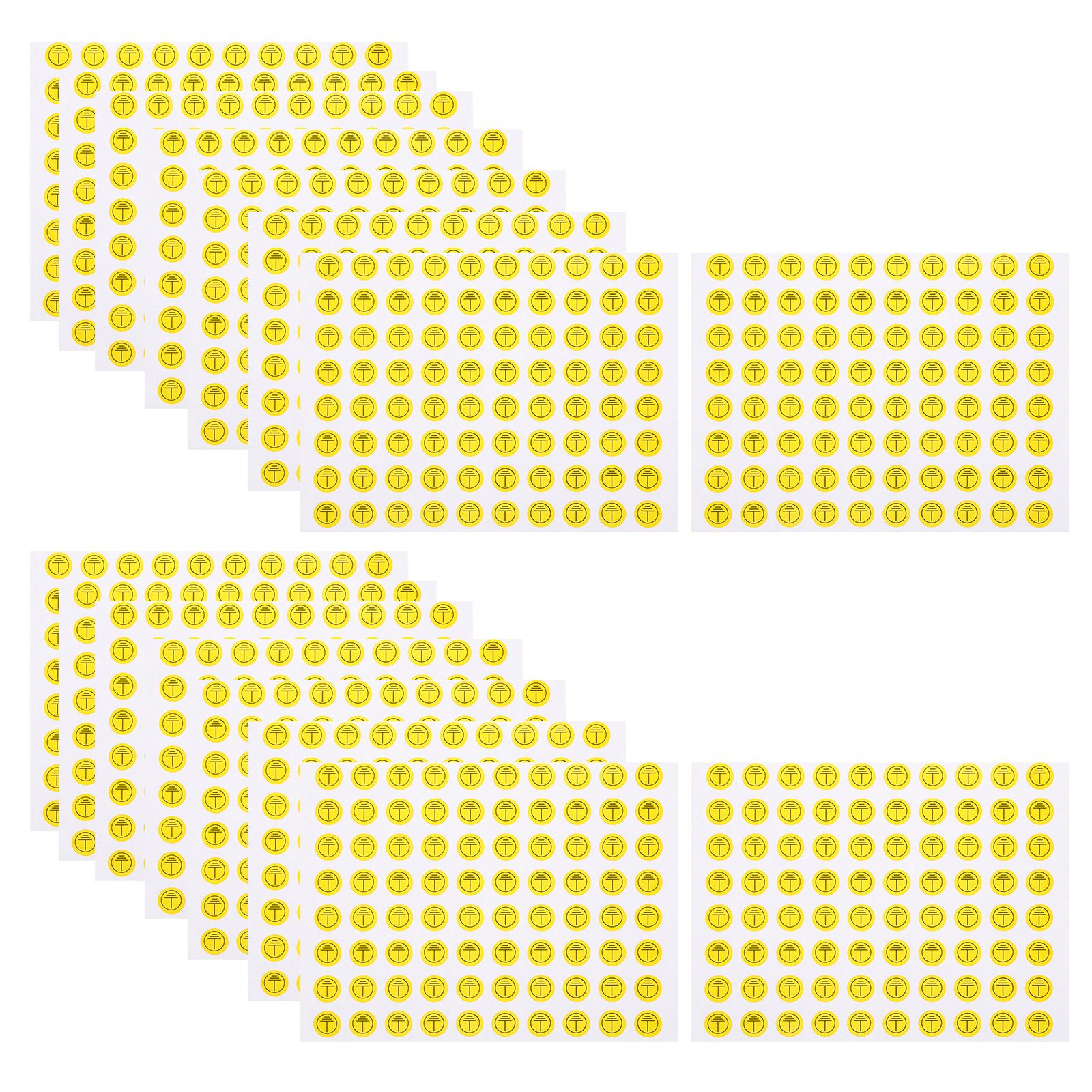 800 Pcs Ground Symbol Stickers 10mm Circular Electrical Warning Labels for Power Safety Mechanic Signs Grounding Tags