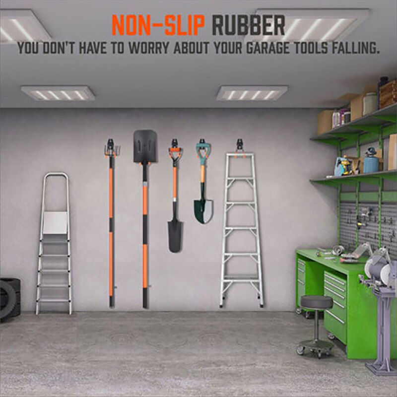 Orange Steel Garage Storage Utility Double Hooks Warehouse Balcony Metal Garden Wall Organizer Hanger 1pc