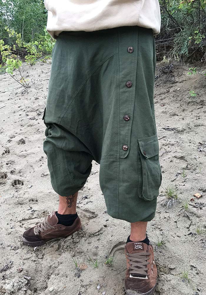 Miesten housut miesten vihreät haaremihousut casual bloomers loose pant meditaatio outdoor: Xxl / Vihreä