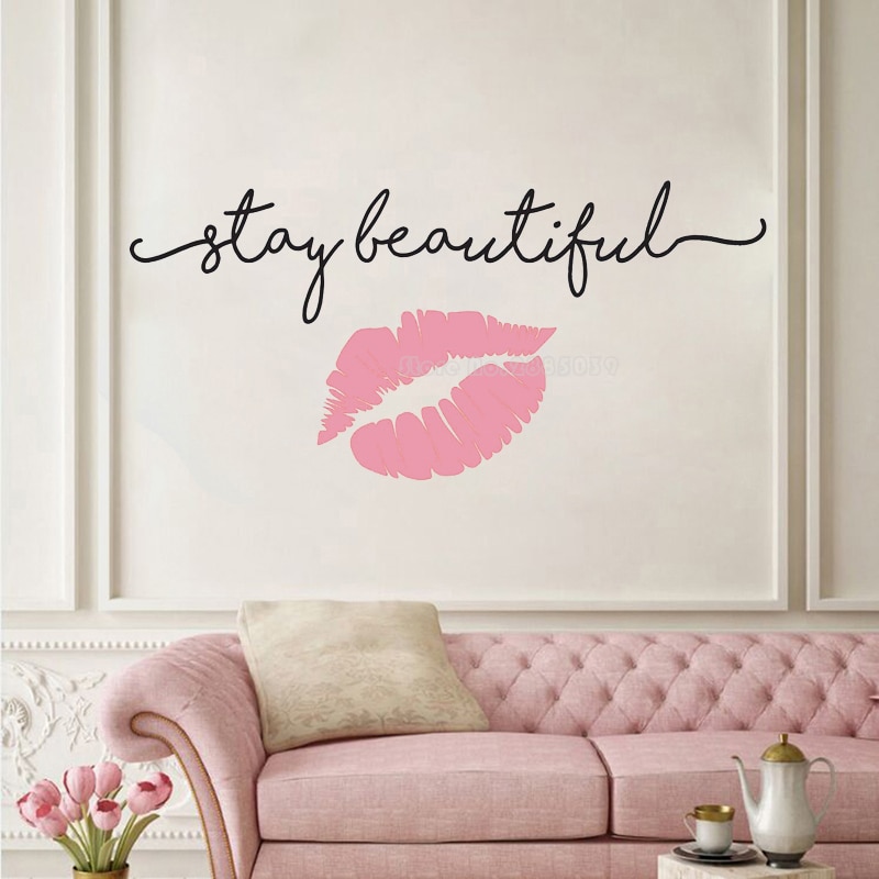 Makeup Wall Decal Makeup Artist Vinyl Wall Sticker Cosmetics Lipstick Beauty Salon Wall Art Beauty Studio Wallpaper Decor LL2273