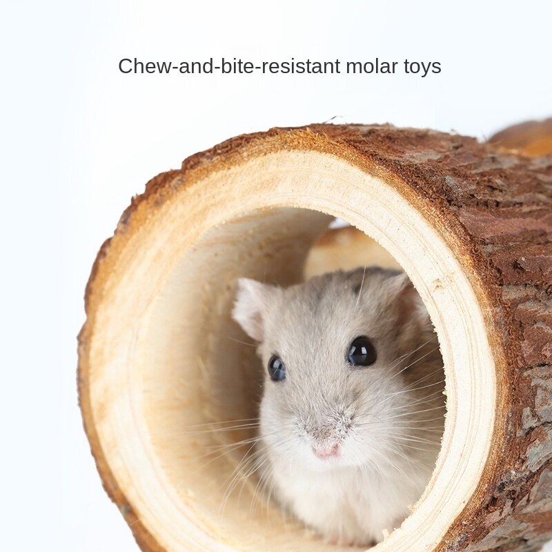 Hamster Log Tunnel Toy Golden Bear Molar Supplies Natural Bark Landscaping Supplies Small Pet Accessories Escape route