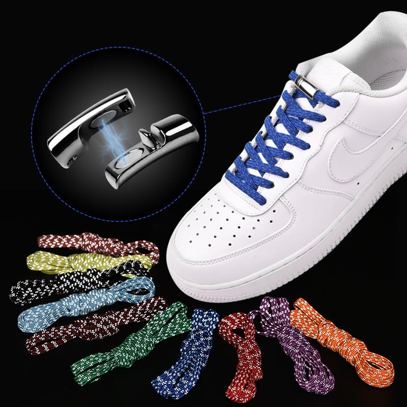 Image showcasing 1pair Elastic Reflective Magnetic Shoelaces Quick ... – Grandado
