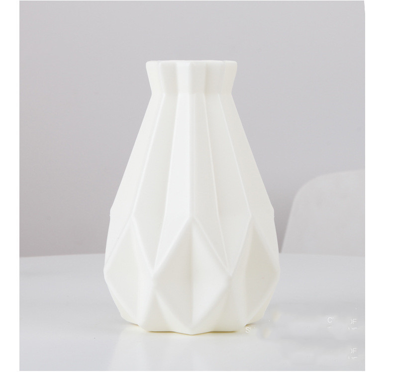 Blumenvase Dekoration Zuhause Kunststoffvase Weiß Nachahmung Keramik Blumentopf Blumenkorb Nordische Dekoration Vasen für Blumen: Weiß